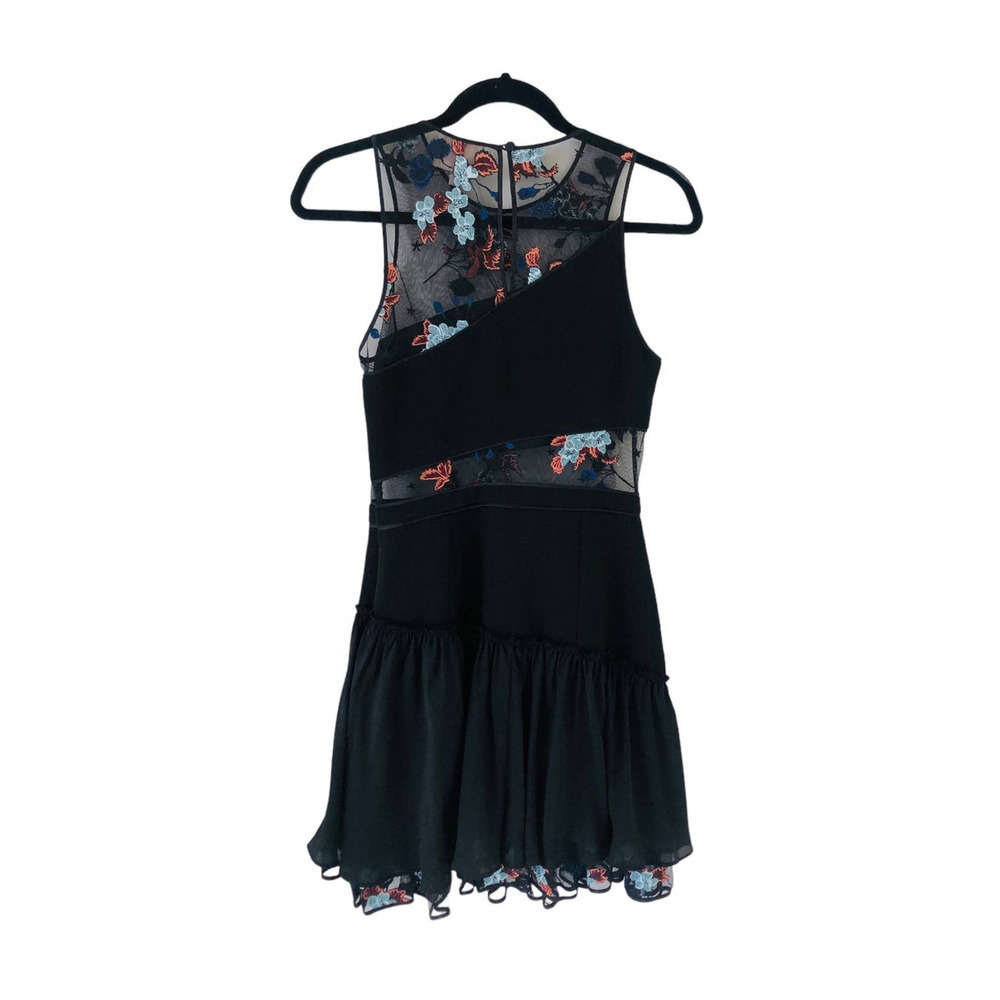 5 a 7 Cinq a Sept Aquarius Designer Embroidered Mesh Ruffle Hem Dress $450 Sz 6 - Picture 5 of 16
